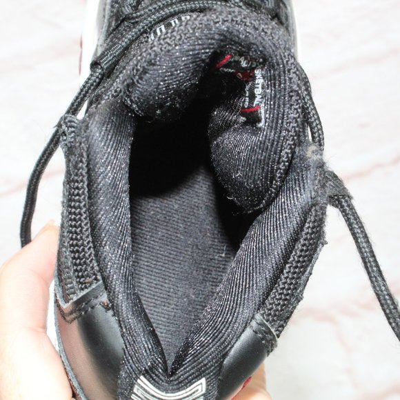 Nike Air Jordan 11 Retro Bred Black Patent Leather Mesh Shoes Size 11 C - Picture 6 of 11